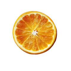 Vibrant Orange Slice on Green Transparent background - Juicy Citrus Fruit