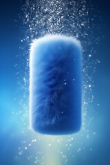 Fototapeta premium Floating Fuzzy Cylinder with Particle Motion – Abstract Digital Illustration