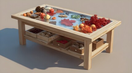 Discover a Seasonal Activity Table Lined with Themed Materials for Creative Learning and Festive Fun