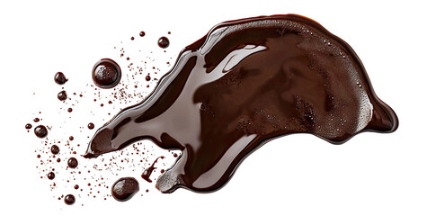 Obraz premium Melted Chocolate Splatter Isolated On Transparent Background