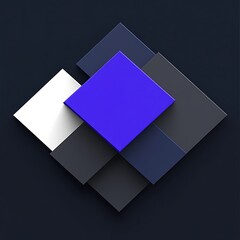 Geometric design with overlapping squares in vibrant colors, creating a visually engaging and modern aesthetic