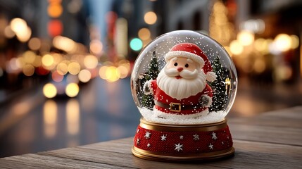 Festive snow globe with Santa