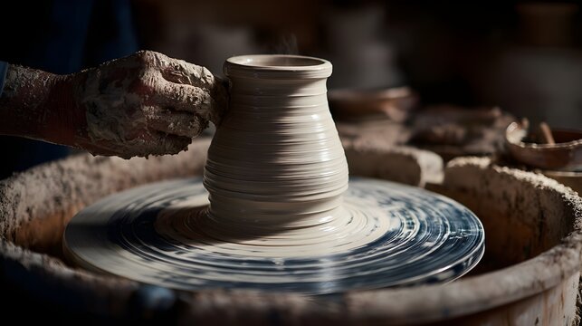 Create Ceramic Artistry with Glazing Techniques Applied to a Pottery Vessel on a Potter’s Wheel