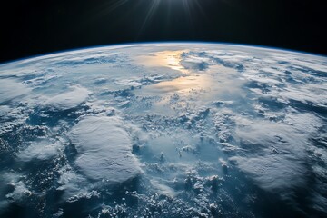 Fototapeta premium Earth from space, sunrise