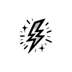 Stylized lightning bolt design with star accents for creative projects or designs
