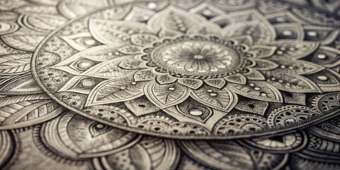 Intricate Graphite Shading Patterned Paper Art - Close-up Detail