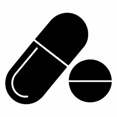 Capsule and Pill icon on white background.