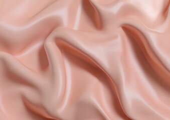 Obraz premium Draped peach-toned fabric with soft folds and subtle sheen