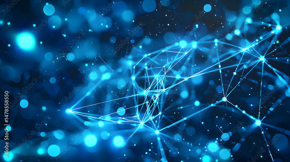 Poster visualize abstract ai neural networks digital space digital art virtual environment futuristic viewp