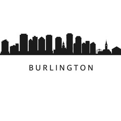 Fototapeta premium Burlington Vermont Skyline with Cityscape, and Vector.