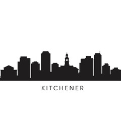 Naklejka premium Kitchener Ontario Skyline with Canada Cityscape.