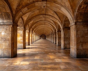 Fototapeta premium Ancient stone arched walkway