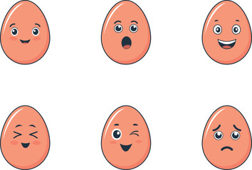 Cute Eggs with Various Emotions, cartoon eggs. Simple, cute illustrations of eggs with faces.
egg vector, eggs illustration