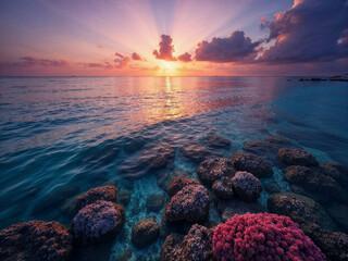 sunset over the ocean