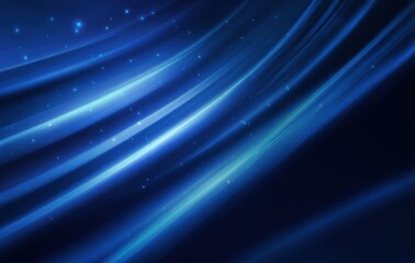 Dynamic blue light streaks against a dark backdrop.