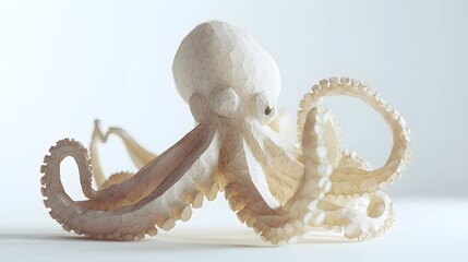 Obraz premium Detailed shot of a light-colored octopus.