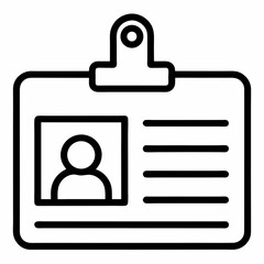 Identification card outline icon on white background.
