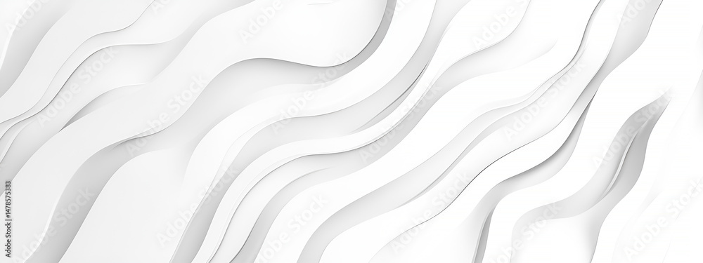 Aufkleber elegant white wavy layers rendered in 3d creating dynamic and modern design elements suitable for gr