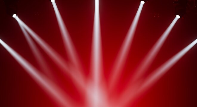 Crimson Spotlight Serenade A Symphony Of Light Illuminating The Red Stage Light Reverie Red Stage Glow Radiant Beams Deep Red Illumination Tenfold Light Crimson Rays Convergence Of Light