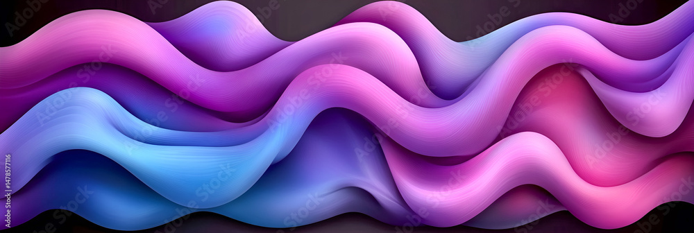 Aufkleber abstract flowing fluid lines in vibrant colors creating a modern and dynamic design element