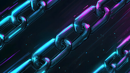 Illuminating blockchain networks virtual space digital art cyber environment abstract view glowing chains concept