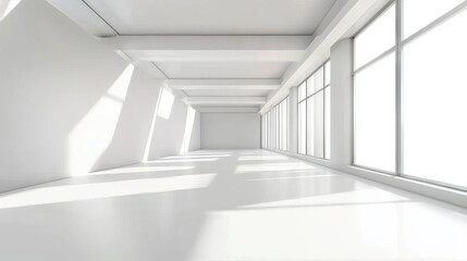 Obraz premium Abstract modern architecture background, empty white open space interior