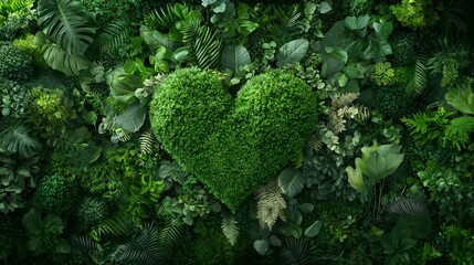 Breathtaking aerial photograph showcasing a forest canopy in the shape of a heart