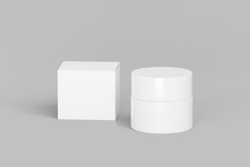 Cosmetic jar Boxes Mockup. 3D Render