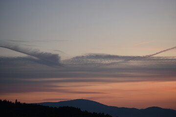 sunset in the mountains