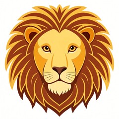 Fototapeta premium Majestic Lion Head Illustration Powerful Fierce Wild Cat Portrait