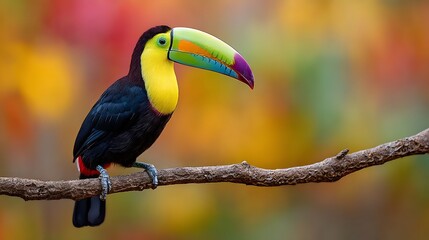 Fototapeta premium Colorful toucan bird on branch