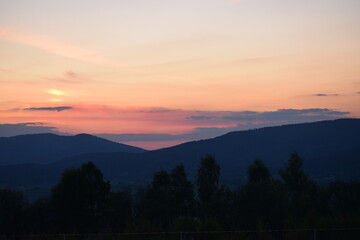 sunset in the mountains