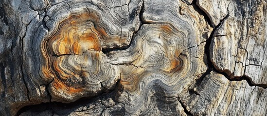 Intricate Pattern of a Cracked and Weathered Tree Trunk