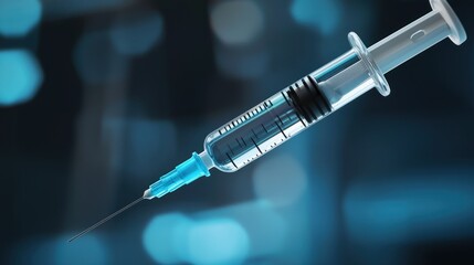 Animated icon of a syringe injecting medicine