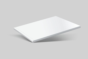 Vector realistic 3d landscape magazine mockup with white blank covers template on background. For the business presentation magazine, notebook, booklet, brochure, catalogue or a publisher advertising
