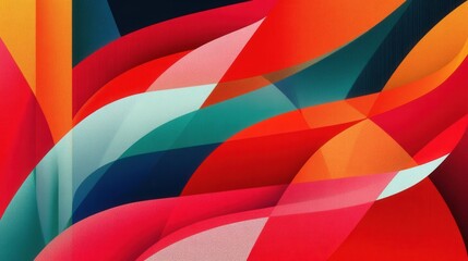Obraz premium Abstract Colorful Wave: A vibrant and dynamic composition of abstract shapes in a rich tapestry of colors. The fluid, wave-like forms intermingle, creating a captivating display of movement.