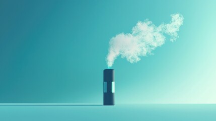 Animated icon of an inhaler releasing mist