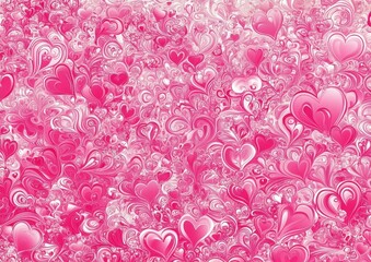 Pink hearts swirl pattern