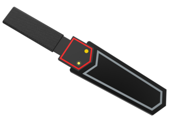 UNIVERSAL HAND HELD METAL DETECTOR PROFESSIONAL, Black Handheld, for Security Screening Purposes, Portable Metal Detection Scanner for Identifying Concealed Metallic Objects, Inspection Tool on a PNG 