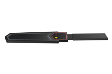 UNIVERSAL HAND HELD METAL DETECTOR PROFESSIONAL, Black Handheld, for Security Screening Purposes, Portable Metal Detection Scanner for Identifying Concealed Metallic Objects, Inspection Tool on a PNG 