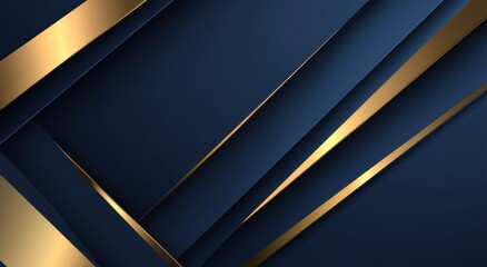 Dynamic interplay of gold and navy abstract design.