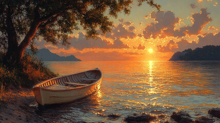 the serene lake of dusk