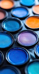Fototapeta premium Vivid Watercolor Paint Palette Closeup.
