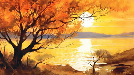 the serene lake of dusk