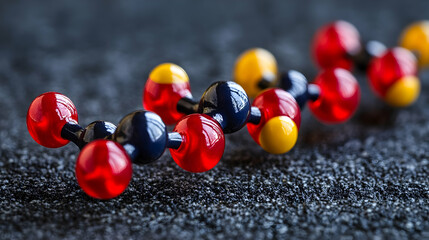 Colorful Molecular Model 3D Illustration