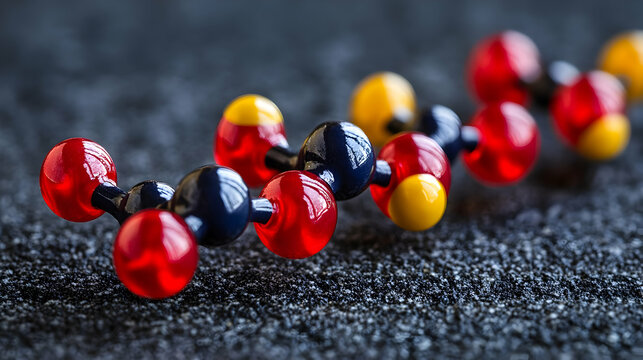 Colorful Molecular Model 3D Illustration - Powered by Adobe