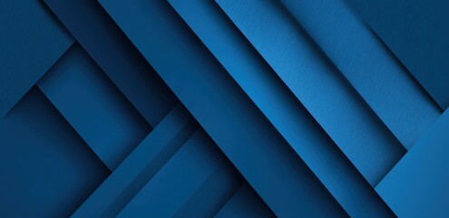 Obraz premium Abstract design of layered, diagonal blue shapes.