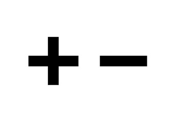 Plus and minus signs, math isolated on transparent background