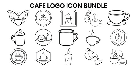 Element of Cafe logo icon Vector bundle 