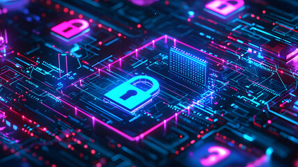 Obraz premium Securing digital frontiers cybersecurity strategies global networks online content virtual environment protection concept